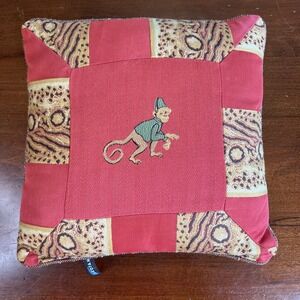 Dakotah Embroidered Monkey Throw Pillow‎ Safari Jungle Boho Decor